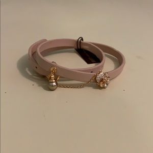 Light pink skinny wrap bracelet
